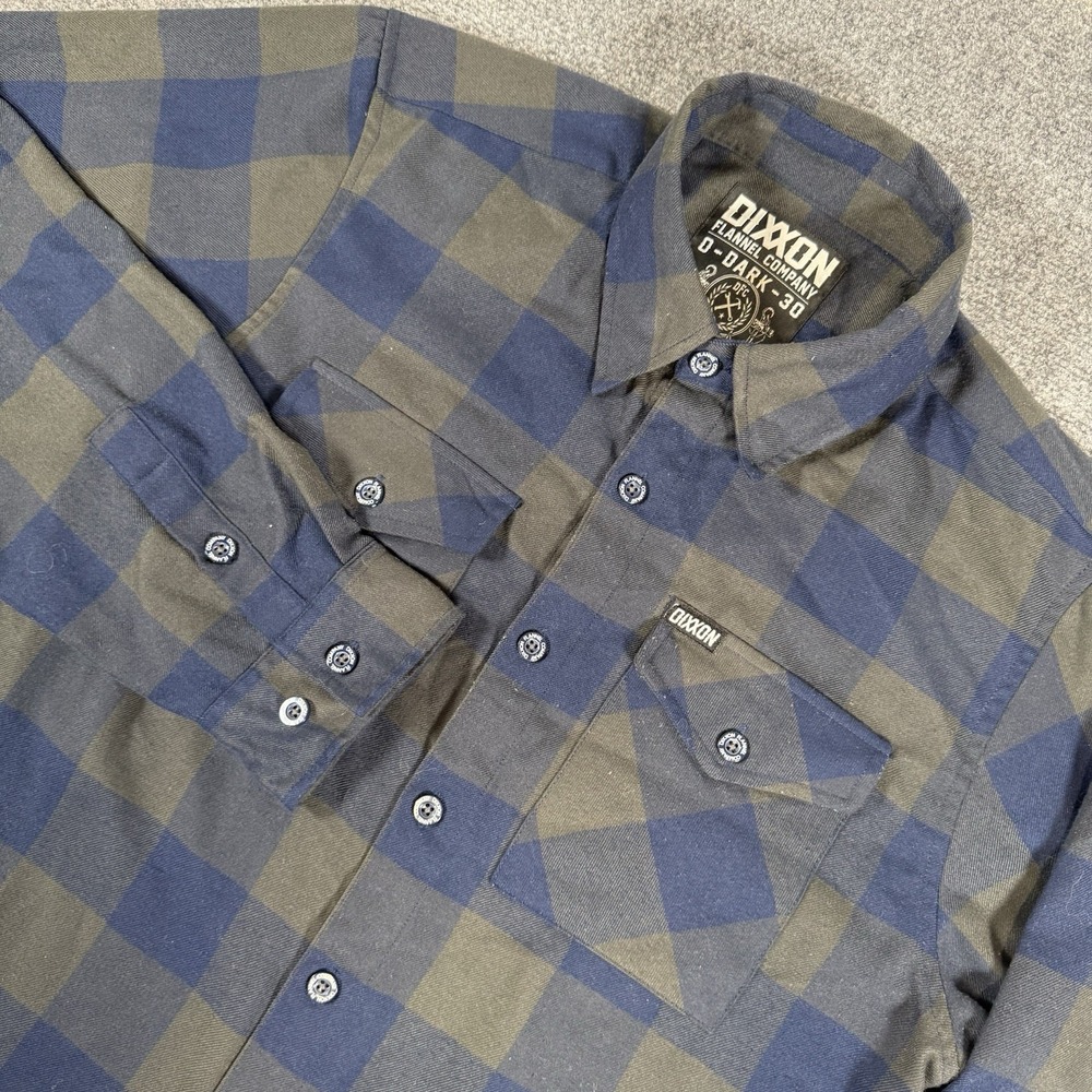 Dixxon Flannel Co Shirt‎ Mens Medium Blue D-Dark-30 Long Sleeve Plaid